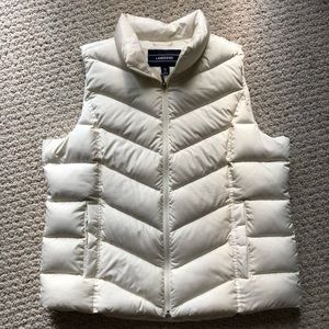 XL LANDS END Puffy White Down Vest